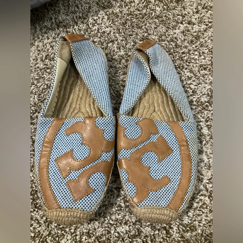 Tory Burch Lonnie Espadrilles Textile Sandals Women's Size 7.5